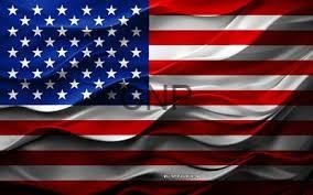 Waving United States flag with red and white stripes and white stars on a blue field