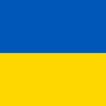 Ukraine flag: blue top half, yellow bottom half (horizontal bicolor). The national flag of Ukraine.